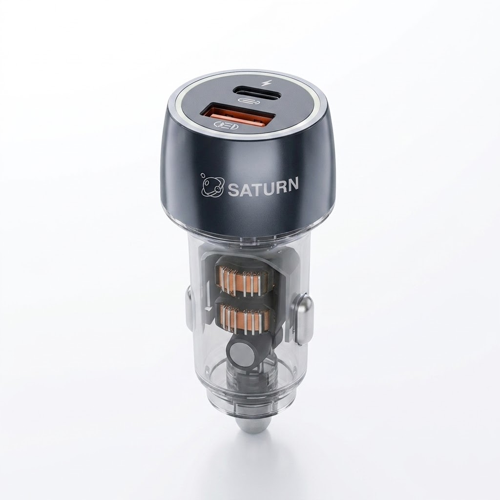 شارژر فندکی SATURN SKY SHIP SCC03 48W