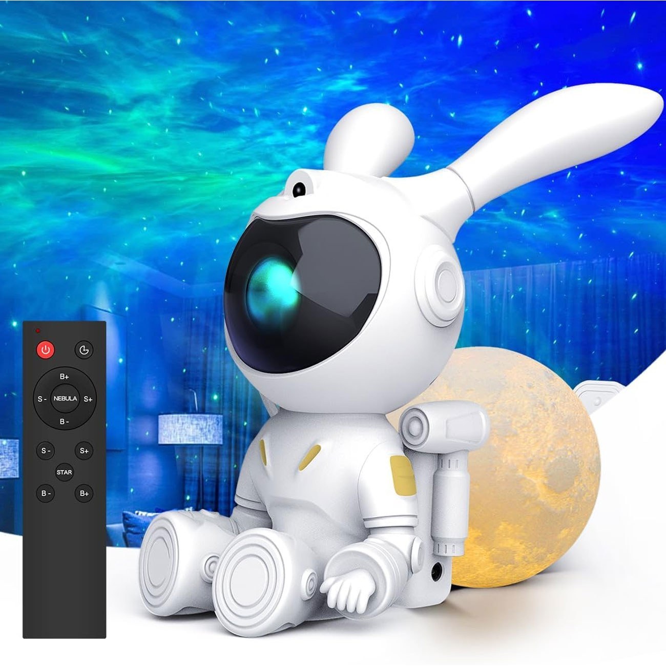چراغ خواب کهکشانی خرگوش فضانورد با اسپیکر projector galactic 4