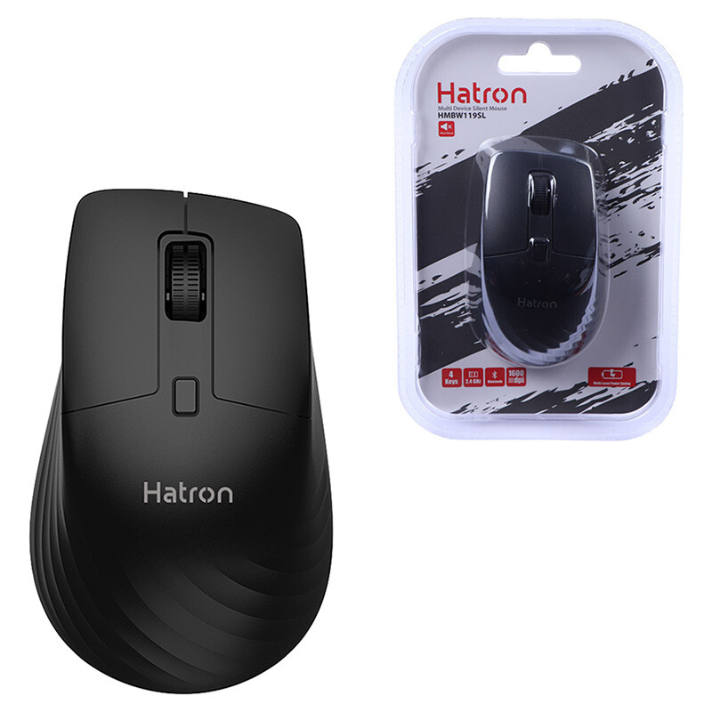 ماوس بی‌سیم هترون Hatron HMBW119SL مشکی - نمای دوم