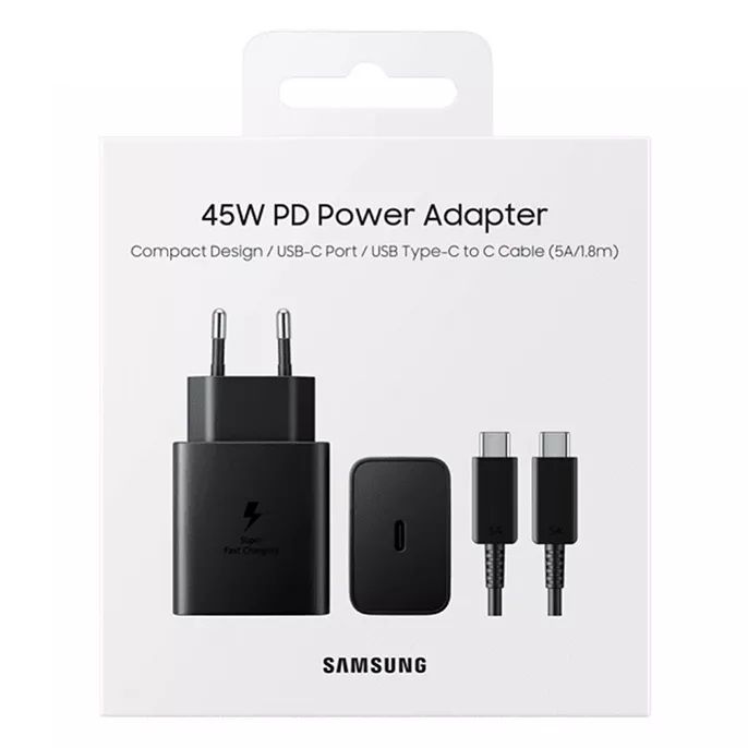 شارژر سامسونگ ۴۵W PD Adapter USB-C باکابل دوسر تایپ سی (high quality)