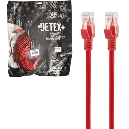 کابل شبکه DETEX CAT5 طول 20 متر – اتصال پایدار و پرسرعت برای استفاده خانگی و اداری
