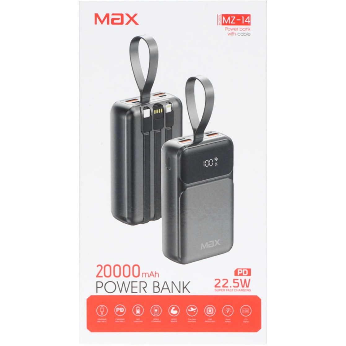 پاور بانک مکس مدل MZ14 ظرفیت 20000 میلی آمپر ساعت