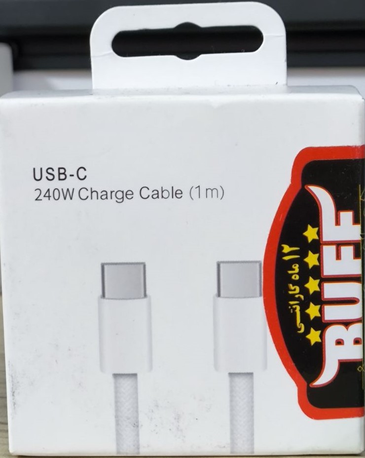 کابل شارژ تایپ سی به تایپ سی اپل(با گارانتی BUFF)