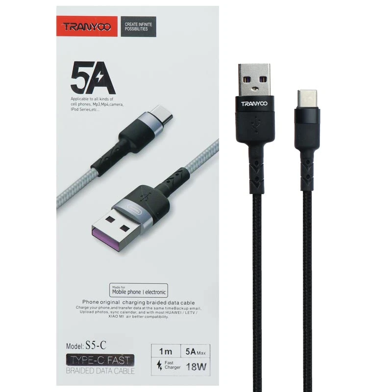 کابل تبدیل USB به USB-C ترانیو مدل S5-C طول 1 متر