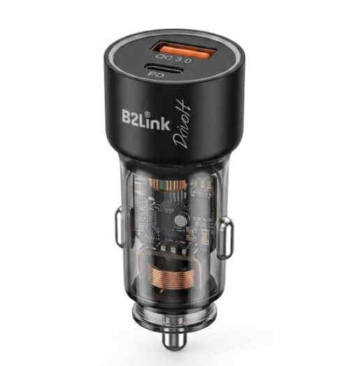 شارژر دو پورت خودرو B2Link 48W (PD, QC3.0)